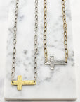 Paper Clip Chain Cross Necklace