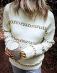 Braelyn Colorful Crossed Stitch Sweater