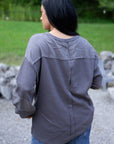 Kairi Exposed Seam Waffle Knit Top
