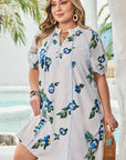 Angela Plus Size Floral V Neck Dress
