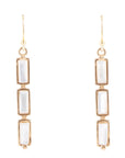 Baguette Mother of Pearl and Golden Bronze Linear Earrings