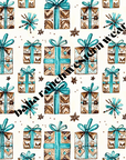 Turquoise Christmas Presents Men's Western Pajamas