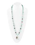 Baja Amazonite and Abalone Long Necklace