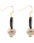 Baja Mint Jasper and Abalone Earrings