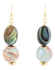Baja Mint Jasper and Abalone Earrings