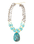 Baron Blue Turquoise Magnesite Pendant Statement Necklace
