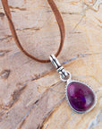 Basic Purple Turquoise and Sterling Silver Pendant Necklace