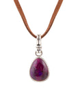 Basic Purple Turquoise and Sterling Silver Pendant Necklace