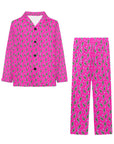 Hot Pink Lightning Bolt Girl's Western Pajama Set