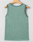 Metallic Contrast Trim Scoop Neck Tank Top