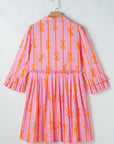 Heidi Bowknot Striped Shirt Dress