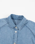 Denim Frilled Short Sleeve Dress