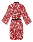 Red Bandana Women's Lounge Kimono Robe