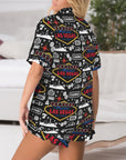 Viva Las Vegas Western Satin Ruffle Pajama Set