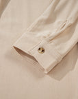 Solid Corduroy Half-Button Collared Mini Dress