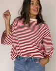 Stripe Bow Back Cutout Tee