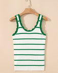 Stripe Scalloped Edge Sweater Tank
