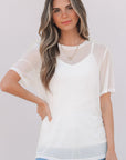 Miranda Sheer Mesh Short Sleeve Top