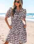 Jayleen Leopard Short Sleeve Mini Dress