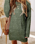 Cable Knit Drop Shoulder Sweater Dress