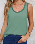 Metallic Contrast Trim Tank Top