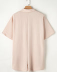 Collared Button Up Pocketed Romper