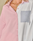Colorblock Patch Pocket Buttoned Shirt