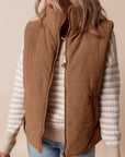 Natalia Corduroy Zipped Puffer Vest