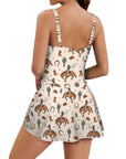 Rodeo Cowboy Print Skirted Swimsuit