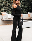 Bailey Ribbed Knit Cold Shoulder Sweater