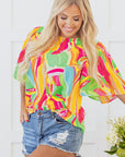 Angel Abstract Half Sleeve Blouse