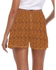 Women's Tooled Leather Print Beach Board Shorts