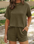 Corded Knit Tee and Shorts Set