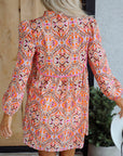 Abstract Long Sleeve Mini Dress