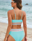 Striped Spaghetti Strap Bikini Swimsuit