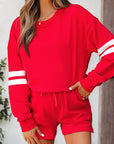 Varsity Stripe Sweatshirt and Short Set