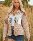Western Geometric Aztec Patchwork Quilted Jacket