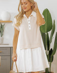 Monroe Collared Buttoned Short Sleeve Mini Dress