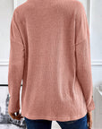 Evie Rib Textured Henley Knit Top