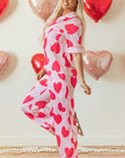 Valentines Short Sleeve Pants Pajamas Set