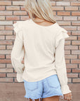 Leanna Ruffled Corduroy Blouse
