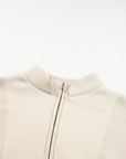 Solid Half-Zip Reverse Seam Pocketed Sweatshirt