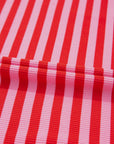 Stripe Ribbed Cap Sleeve T-Shirt