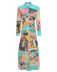 Baha Ranch Retro Pop Western Button Up Shirt Dress Duster