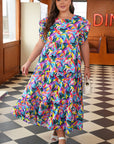 Noa Plus Size Ruffled Short Sleeve Maxi Dress