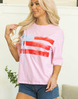 Pink Bow Flag Tee