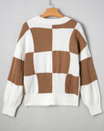 Julia Checkered Button Sweater Cardigan