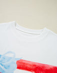 Flag Bow Crewneck Graphic Tee