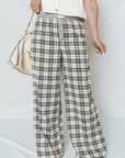 Plaid Patchwork Wide Leg Pants