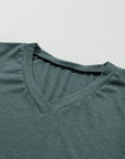 Heathered Petal Sleeve V-Neck T-Shirt